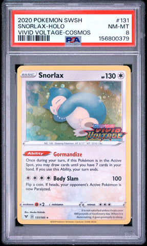Snorlax - 131/185 - Vivid Voltage - Cosmos Holo - Stamped - PSA 8 - #156800379