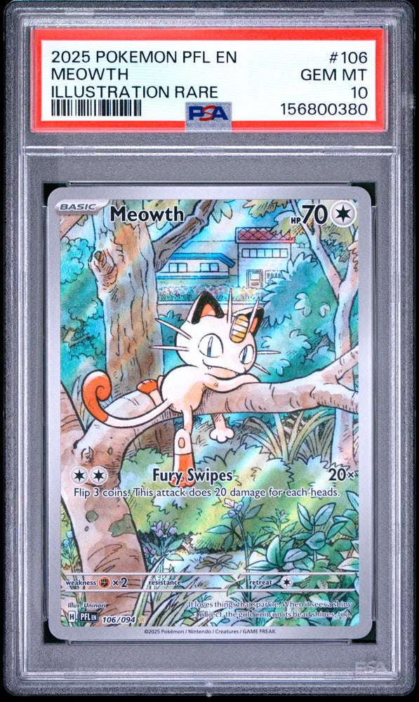 Meowth - 106/094 - Phantasmal Flames - PSA Graded Card 10 - #156800380