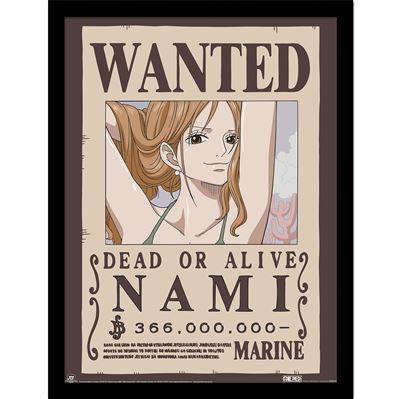 Framed Print 40x30 cm - One Piece (Wanted Nami)