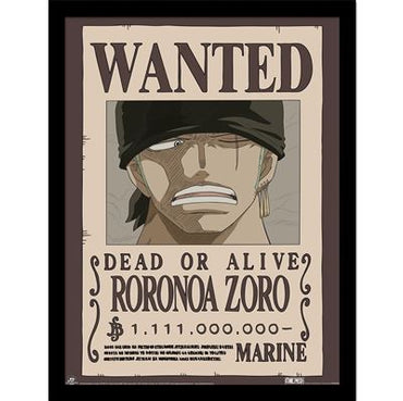 Framed Print 40x30 cm - One Piece (Wanted Zoro)