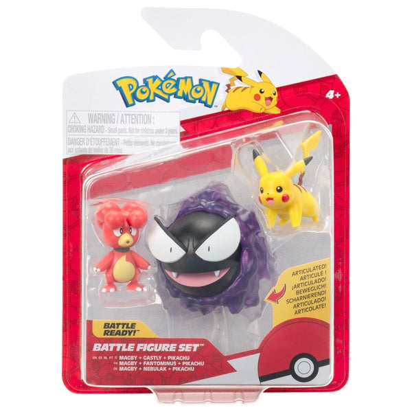 Pokemon 3-pack Battle Figure -  Magby, Gastly & Pikachu