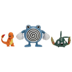 Pokemon 3-pack Battle Figure -  Charmander, Poliwhirl & Trubbish