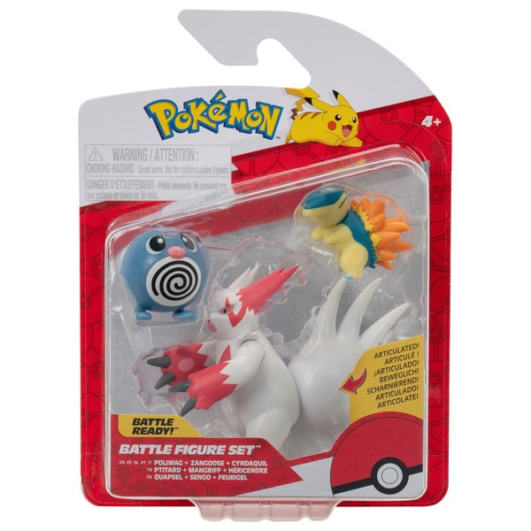 Pokemon 3-pack Battle Figure -  Poliwag, Zangoose & Cyndaquil