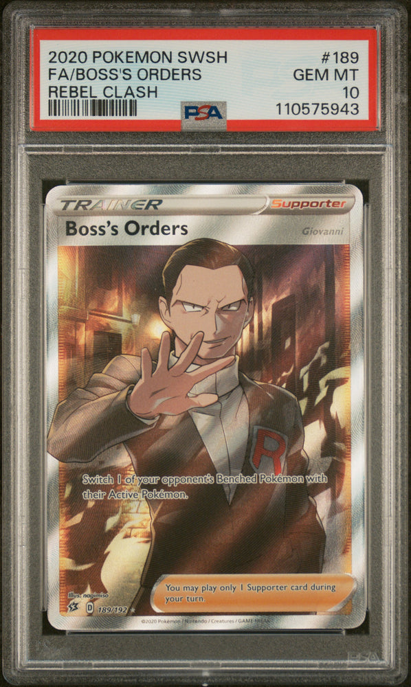 Boss's Orders - 189/192 - Rebel Clash - PSA Graded Card 10 - #110575943