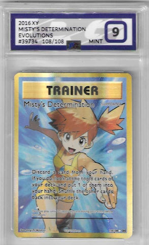 Misty's Determination - 108/108 - XY Evolutions - PG Graded Card 9