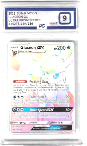 Glaceon GX - 159/156 - Ultra Prism - PG Graded Card 9