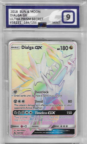 Dialga GX - 164/156 - Ultra Prism - PG Graded Card 9