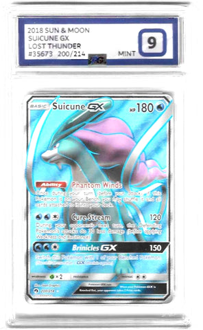 Suicune GX - 200/214 - Lost Thunder - PG Graded Card 9
