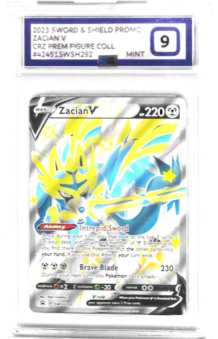 Zacian V - SWAH292 - Crown Zenith Figure Collection - PG Graded Card 9