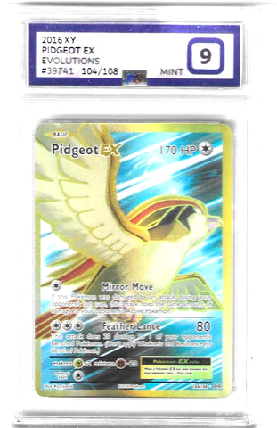 Pidgeot EX - 104/108 - XY Evolutions - PG Graded Card 9