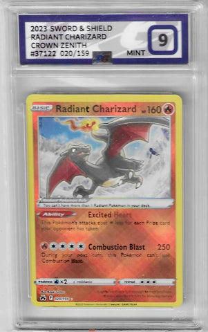 Radiant Charizard - 020/159 - Crown Zenith - PG Graded Card 9