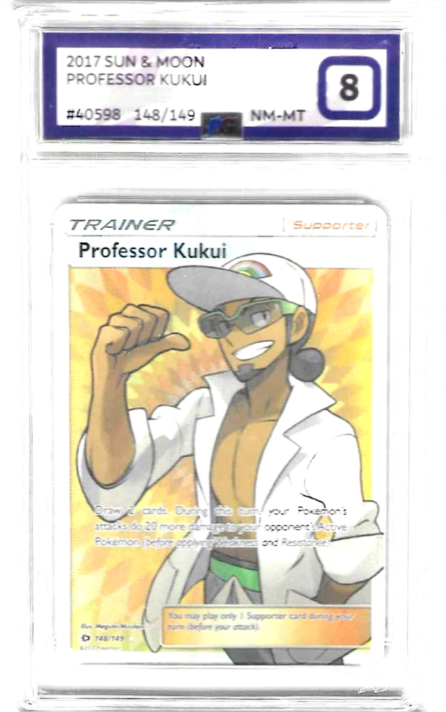Professor Kukui - 148/149 - Sun & Moon Base - PG Graded Card 8 - #40598