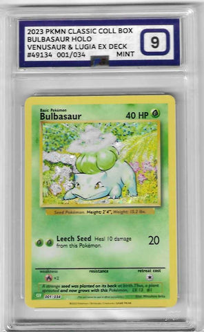 Bulbasaur - 001/034 Classic Collection - PG Graded Card 9 - #49134