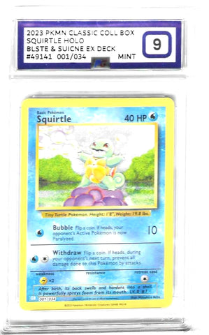 Squirtle - 001/034 Classic Collection - PG Graded Card 9 - #49141