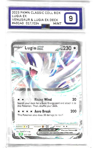 lugia ex - 017/034 Classic Collection - PG Graded Card 9 - #49140