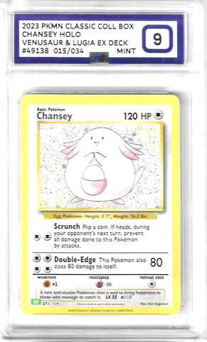 Chansey - 015/034 Classic Collection - PG Graded Card 9 - #49138