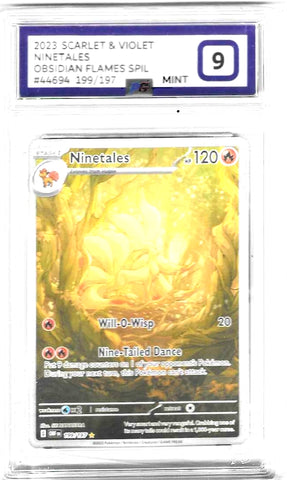 Ninetales - 199/197 - Obsidian Flames - PG Graded Card 9 - #44694