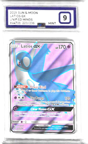 Latios GX - 223/236 - Unified Minds - PG Graded Card 9 - #44701