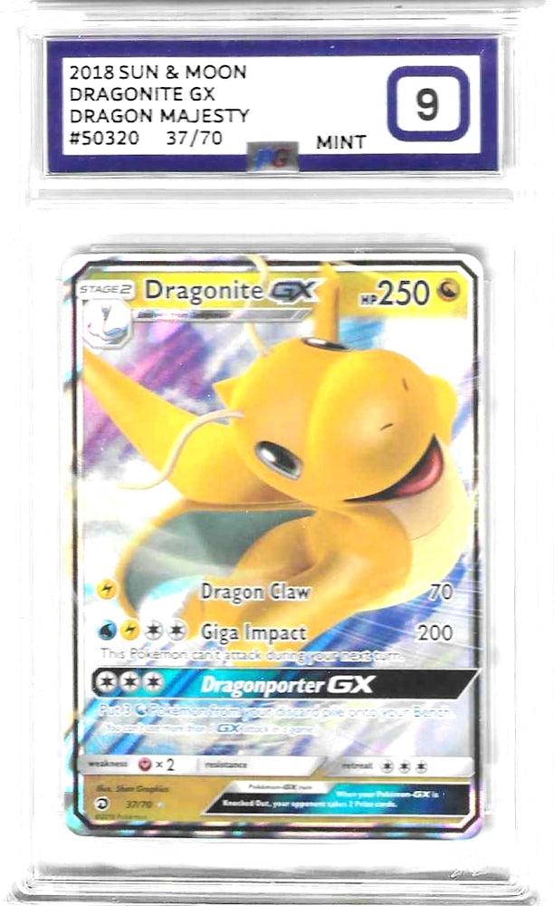 Dragonite GX - 37/70 - Dragon Majesty - PG Graded Card 9 - #50320