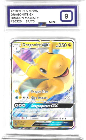 Dragonite GX - 37/70 - Dragon Majesty - PG Graded Card 9 - #50320