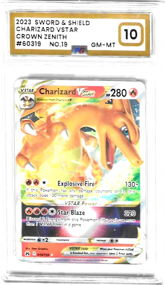 Charizard Vstar - 019/159 - Crown Zenith - PG Graded Card 10 - #60319