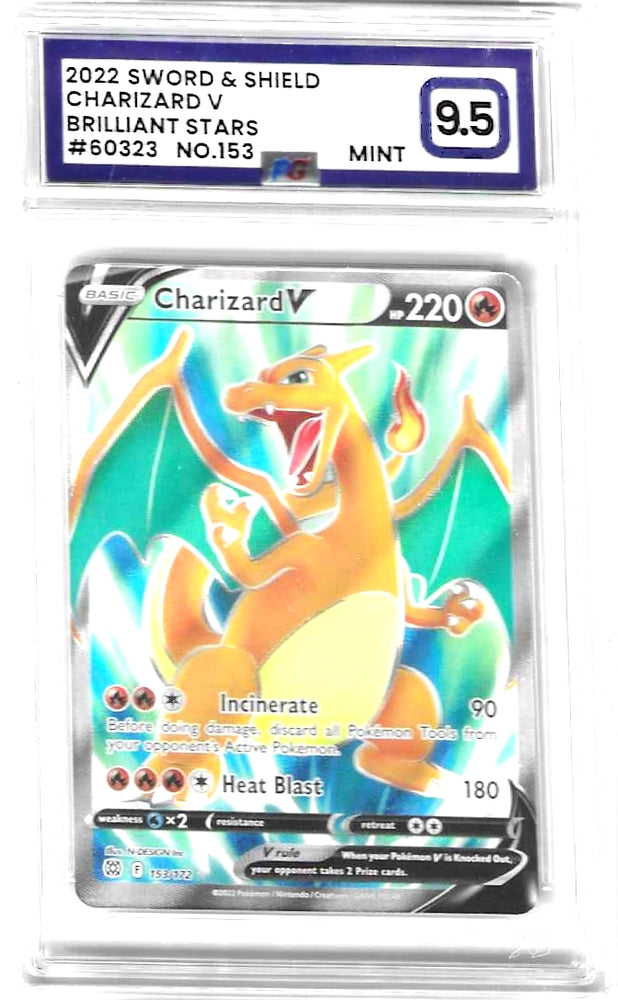 Charizard V - 153/172 - Brilliant Stars - PG Graded Card 9.5 - #60323
