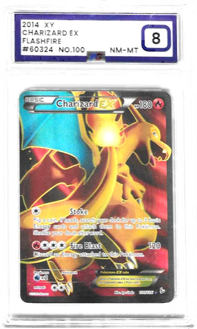 Charizard EX - 100/106 - Flashfire - PG Graded Card 8 - #60324