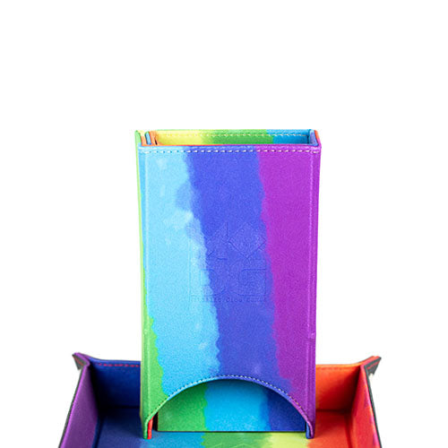 Fanroll - Fold Up Dice Tower - Watercolor Rainbow