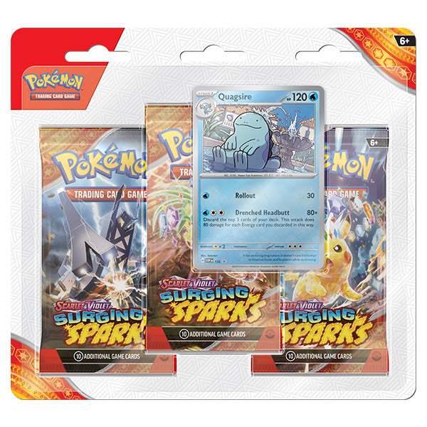 Pokemon TCG: Scarlet & Violet 8 - Surging Sparks Triple Blister Pack - Zapdos ** Released -8/11/2024 **