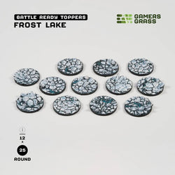 GAMER'S GRASS BATTLE READY TOPPERS - FROST LAKE - ROUND 25MM (12 COUNT)
