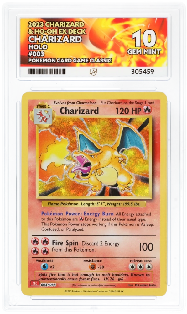 Charizard - 003/034 - Pokemon Card Game Classic - ACE Graded Card 10 - #305459 - Perfect Sub-Grades