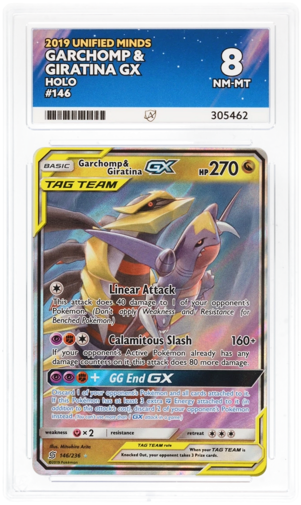 Garchomp & Giratina GX - 146/236 - Unified Minds - ACE Graded Card 8 - #305462
