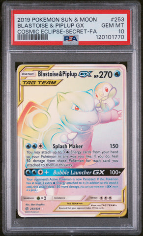 Blastoise & Piplup GX - 253/236 - Cosmic Eclipse - PSA Graded Card 10 - #120101770