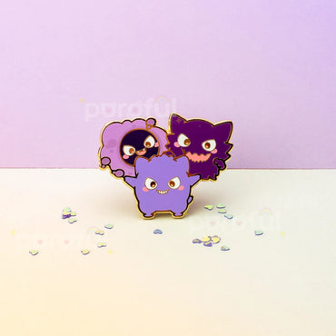 Gastly, Haunter & Gengar - Ghost Trio - Pokemon Pin Badge by Poroful