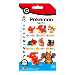 Nanoblock Mini Pokemon Fire Type 1 Box (6 Pcs) - Japanese Import