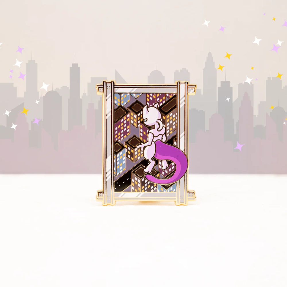 Mewtwo - City Lights - Jumbo Pin by Poroful