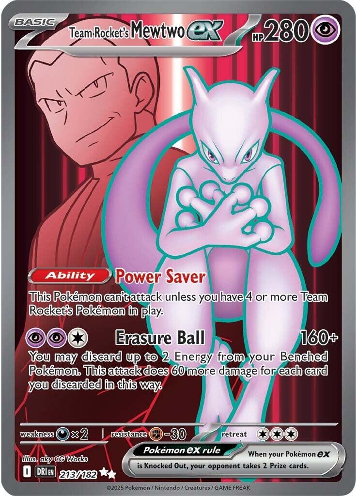 Team Rocket‘s Mewtwo EX card 新品 Team Rocket's Mewtwo ex (213/182) [Scarlet & Violet: Destined Rivals]