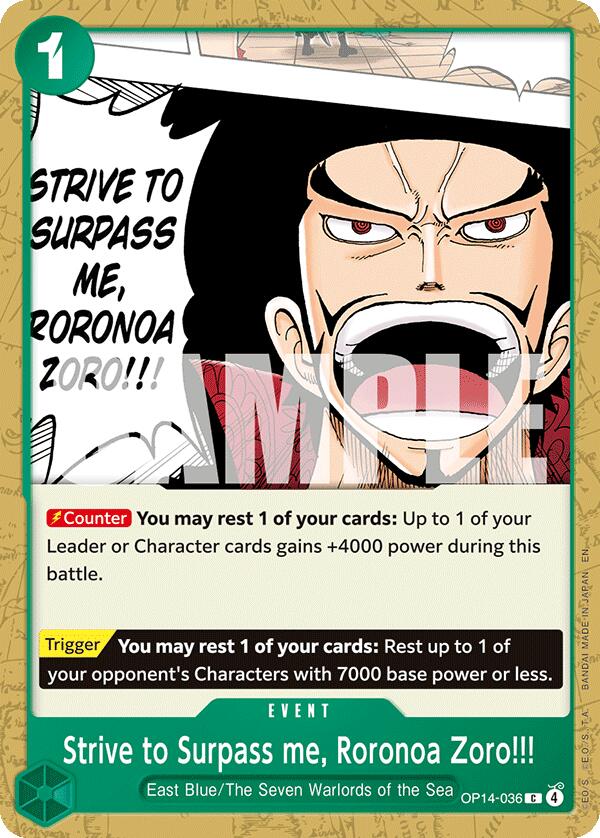 Strive to Surpass me, Roronoa Zoro!!! [The Azure Sea's Seven]
