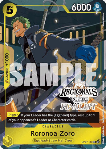 Roronoa Zoro (Regionals Finalist Card Set 26-27) [One Piece Promotion Cards]