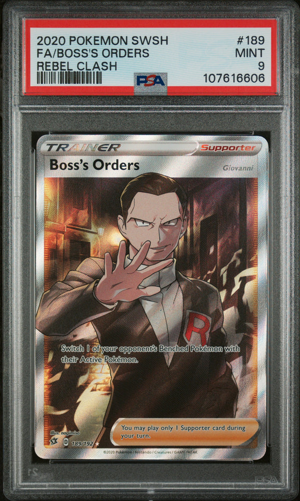 Boss's Orders - 189/192 - Sword & Shield Base Set - PSA Graded Card 10 - #107616606