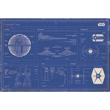 Maxi Poster - Star Wars - Imperial fleet Blueprint