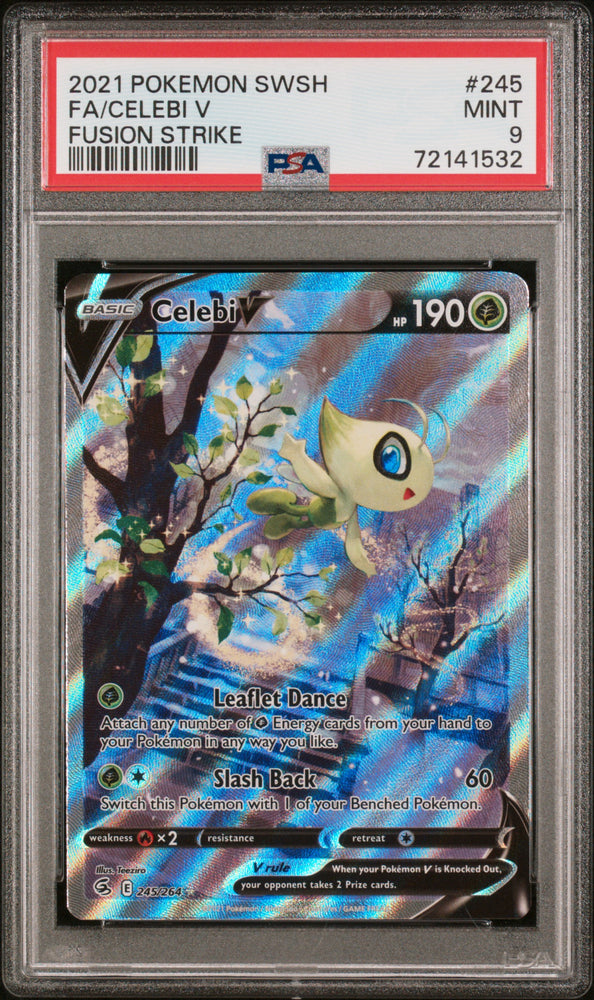 Celebi V - 245/264 - Fusion Strike - PSA Graded Card 9 - #72141532