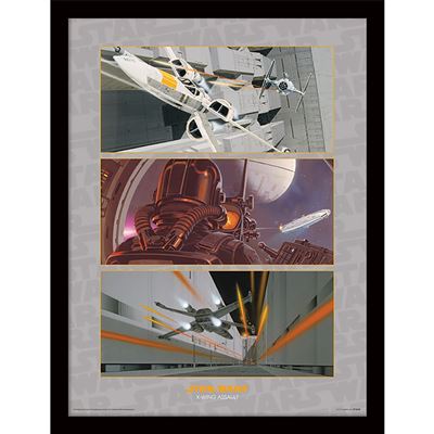 Framed Print 40x30 cm - Star Wars (X-Wing Assault)