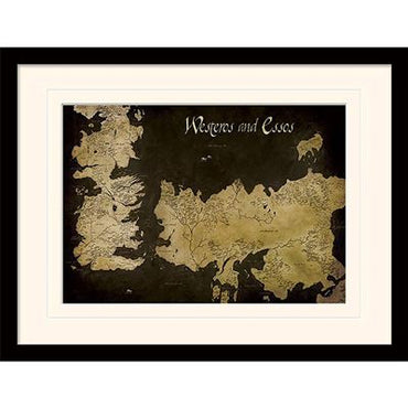 Framed Print 40x30 cm - A Game Of Thromes - Map Of Westeros