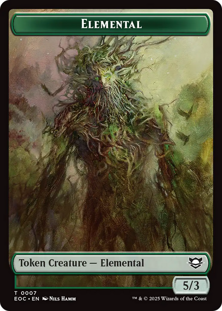Elemental (0007) // Golem (0014) Double-Sided Token [Edge of Eternities Commander Tokens]