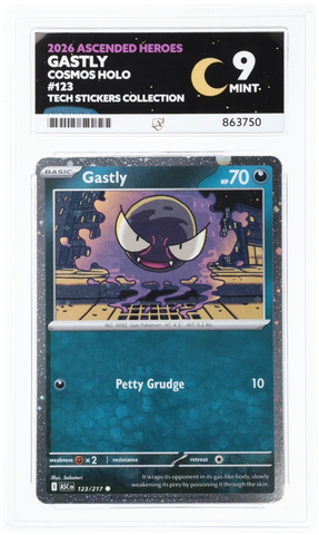 Gastly - 123/217 - Ascended Heroes - Cosmos Holo - Ace Graded Card 9 - #