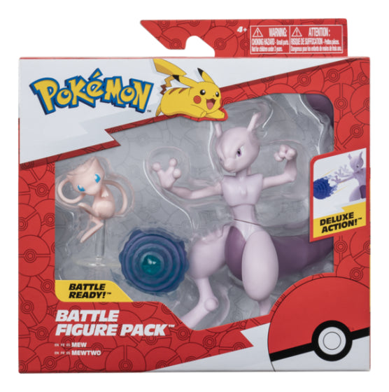 Pokemon Figure 2 Pack - 4.5in Mewtwo & 2in Mew