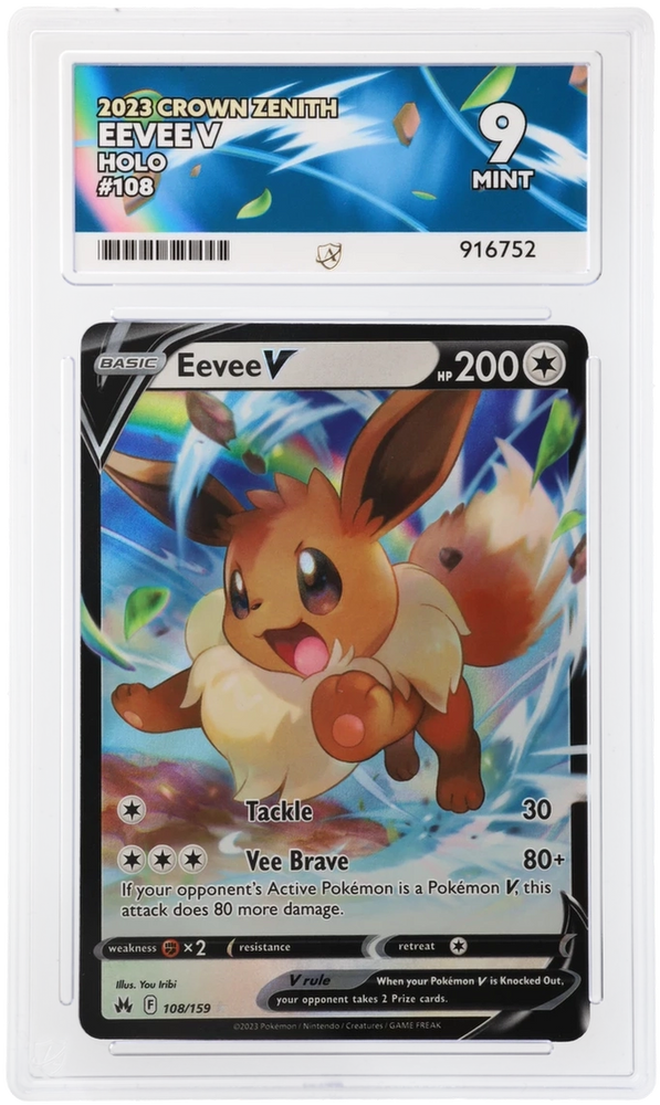 Eevee V - 108/159 - Crown Zenith - Ace Graded Card 9 - #916752