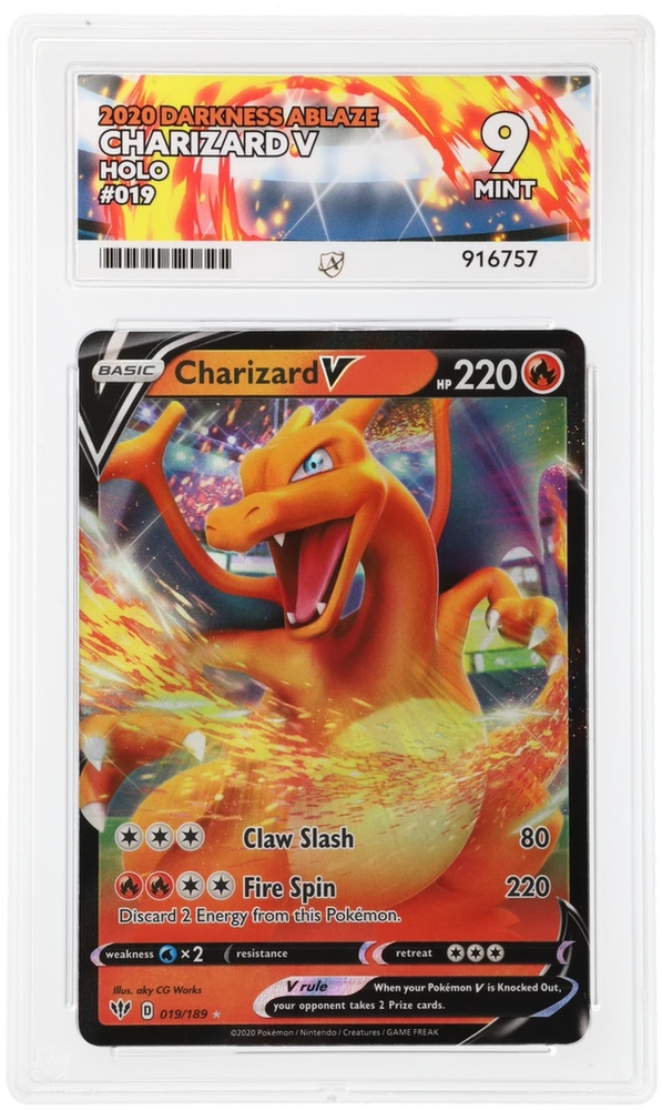 Charizard V - 019/189 - Darkness Ablaze - Ace Graded Card 9 - #916757