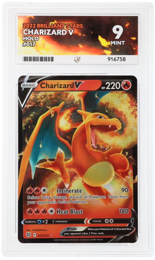 Charizard V - 017/172 - Brilliant Stars - Ace Graded Card 9 - #916758